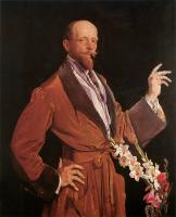George Lambert - Self Portrait with Gladioli
